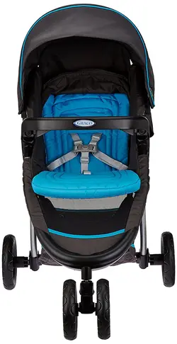 کالسکه طوسی آبی سه چرخ گراکو GRACO مدل Fast Action Fold
