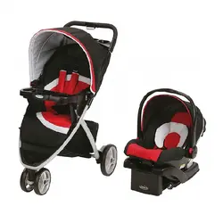 کالسکه و کریر قرمز سه چرخ گراکو GRACO مدل Paceck Spice