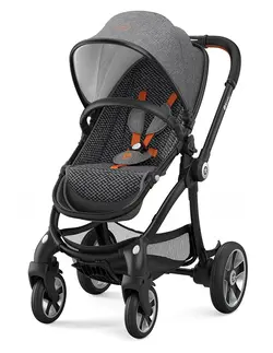 کالسکه و کریر طوسی کیدی همراه ساک لوازم و بیس Evostar1