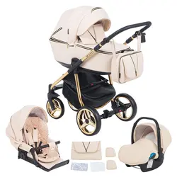 ست کالسکه چرم کرم 4 تکه آدامکس مدل 305 SIERRA