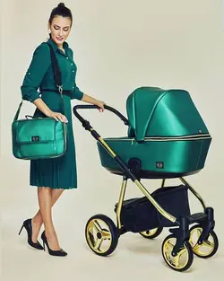 ست کالسکه سبز چرم 4 تکه آدامکس مدل216 REGGIO SHINE