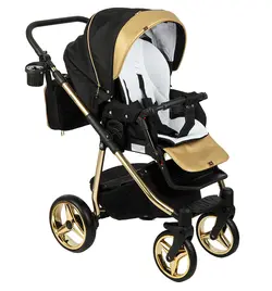 ست کالسکه مشکی طلایی 4 تکه آدامکس مدل REGGIO SE Y828