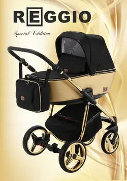 ست کالسکه مشکی طلایی 4 تکه آدامکس مدل REGGIO SE Y828