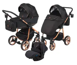 ست کالسکه مشکی بژ 4 تکه آدامکس مدل REGGIO SE Y302