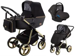 ست کالسکه مشکی طلایی 4 تکه آدامکس مدل REGGIO SE Y85