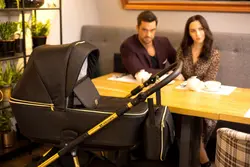 ست کالسکه مشکی طلایی 4 تکه آدامکس مدل REGGIO SE Y85