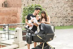 ست کالسکه مشکی طلایی 4 تکه آدامکس مدل REGGIO SE Y85