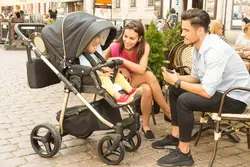 ست کالسکه مشکی طلایی 4 تکه آدامکس مدل REGGIO SE Y85