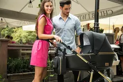 ست کالسکه مشکی طلایی 4 تکه آدامکس مدل REGGIO SE Y85