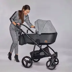 ست کالسکه مشکی طوسی 4 تکه آدامکس مدل REGGIO Y37