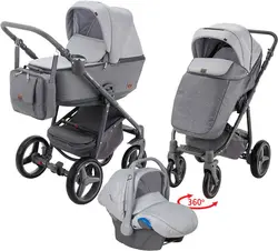 ست کالسکه مشکی طوسی 4 تکه آدامکس مدل REGGIO Y37