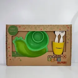 ظرف غذاخوری کودک گیاهی سبز موسیو بیبی MOSIO BABY
