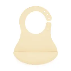پیشبند سیلیکونی کاسه دار کرم بیبی جم BABYJEM