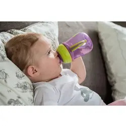 لیوان آبمیوه خوری کودک 220میل نی دار بنفش یومه UMEE