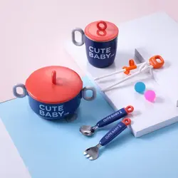 ست ظرف غذاخوری نارنجی 5 تکه کودک رووکو Rovco