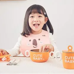 ست ظرف غذاخوری نارنجی 5 تکه کودک رووکو Rovco