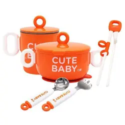 ست ظرف غذاخوری نارنجی 5 تکه کودک رووکو Rovco