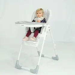 صندلی غذاخوری کودک طوسی Brevi مدل DOMINO