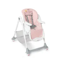 صندلی غذاخوری کودک پلی جیم دار Brevi مدل B.FUN صورتی