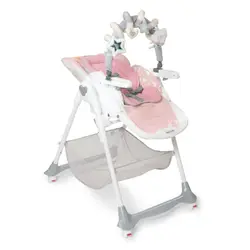 صندلی غذاخوری کودک پلی جیم دار Brevi مدل B.FUN صورتی