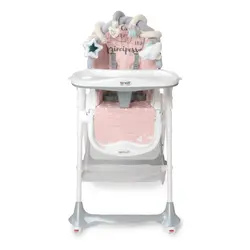 صندلی غذاخوری کودک پلی جیم دار Brevi مدل B.FUN صورتی