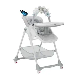 صندلی غذاخوری کودک پلی جیم دار Brevi مدل B.FUN طوسی