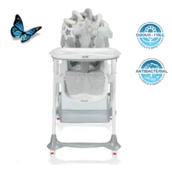 صندلی غذاخوری کودک پلی جیم دار Brevi مدل B.FUN طوسی