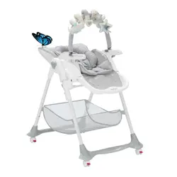 صندلی غذاخوری کودک پلی جیم دار Brevi مدل B.FUN طوسی