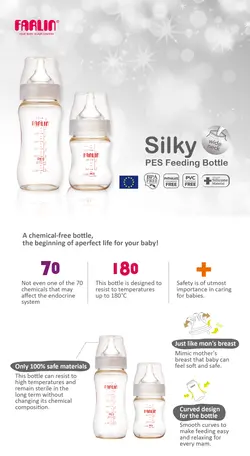 شیشه شیر پیرکس آنتی کولیک 120 میل از بدو تولد فارلین FARLIN