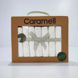 دستمال کتان نوزاد هفت عددی کارامل CARAMELL