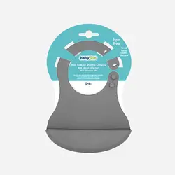 پیشبند سیلیکونی کاسه دار طوسی بیبی جم BABYJEM