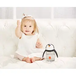 لیوان آبمیوه خوری نی دار 240میل مدل پنگوئن یومه UMEE