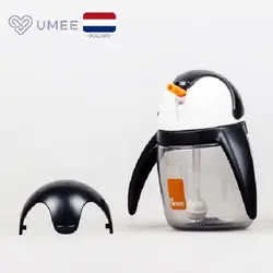 لیوان آبمیوه خوری نی دار 240میل مدل پنگوئن یومه UMEE