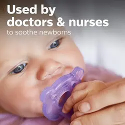 پستانک سیلیکونی اونت دو عددی صورتی و بنفش با جعبه