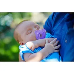 پستانک سیلیکونی اونت دو عددی صورتی و بنفش با جعبه