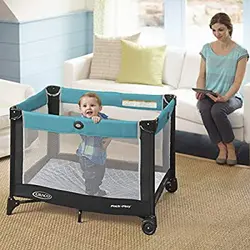 تخت و پارک بازی آبی گراکو GRACO مدل Go Playard