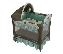 تخت و پارک بازی طوسی آبی گراکو GRACO مدل Winslet