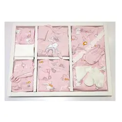 ست بیمارستانی نوزاد صورتی ده تکه کارامل