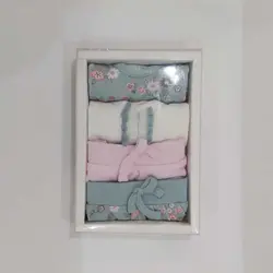 ست چهار تکه بادی و شلوار صورتی سبز کارامل