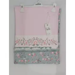 پتو کودک صورتی گلدار کارامل