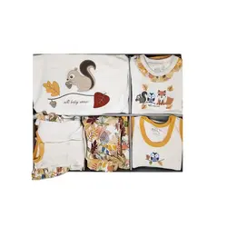 ست بیمارستانی نوزاد نارنجی سنجاب پاییزی 13 تکه نیلی