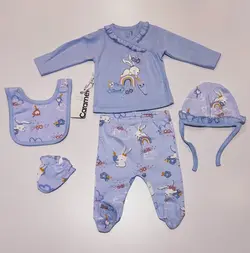 ست لباس نوزادی پنج تکه خرگوش کارامل