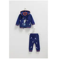 ست سوییشرت و شلوار و بلوز کودک آبی کارامل