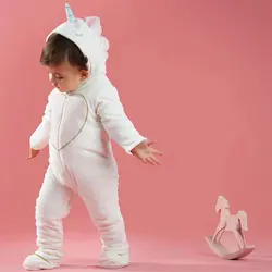 سرهمی زمستانی کودک سفید یونیکورن ایندیگو