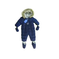 کاپشن کودک سرهمی آبی با دستکش و پاپوش ایندیگو