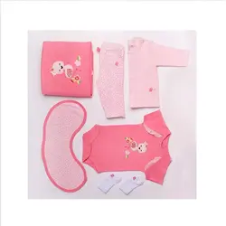 ست بیمارستانی نوزاد صورتی طرح فلامینگو 13 تکه نیلی