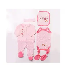 ست بیمارستانی نوزاد صورتی طرح فلامینگو 13 تکه نیلی