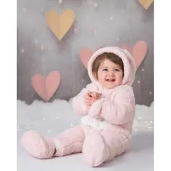 سرهمی زمستانی صورتی کودک طرح خرگوش ایندیگو