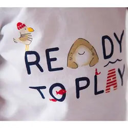 تیشرت و شلوارک و کلاه کودک مدل مرغ دریایی ایندیگو