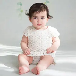 سارافون کودک دخترانه گلدار سفید ایندیگو